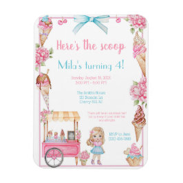 アイスクリーム&フローラ誕生日招待状 マグネット