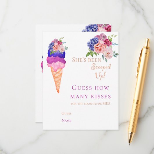 アイスクリーム ブライズシャワー 面白い予想ゲーム エンクロージャーカード (正面/裏面インサイチュ)