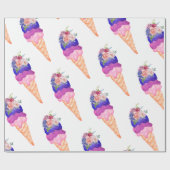アイスクリーム ブライダルシャワー シーズ スクープ ワッフルコーン ラッピングペーパー (フラット)