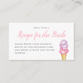 アイスクリーム ブライダルシャワー レシピ リクエスト カード