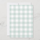 アイスクリーム ブルー リボン ギンガム 誕生日パーティー サンキューカード (裏面)