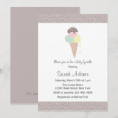 アイスクリーム ベイビーシャワーのご招待 招待状 (正面/裏面)