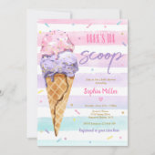 アイスクリーム ベイビー シャワー  ヒアーズ ザ スクープ ベイビー シャワー 招待状 (正面)