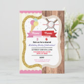 アイスクリーム&ベースボールジョイントボーイガール誕生日 招待状 (スタンド正面)