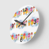 アイスクリーム ラウンド壁時計 (傾斜)