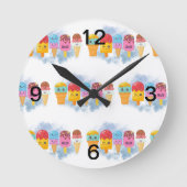 アイスクリーム ラウンド壁時計 (正面)