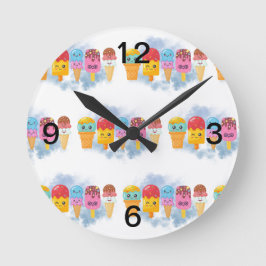 アイスクリーム ラウンド壁時計