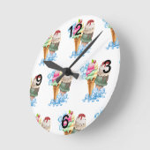 アイスクリーム ラウンド壁時計 (傾斜)