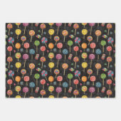 アイスクリーム、ロリポップ、甘いお菓子かわいいギフトセット ラッピングペーパーシート (正面2)