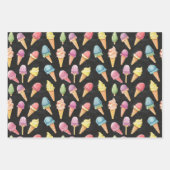 アイスクリーム、ロリポップ、甘いお菓子かわいいギフトセット ラッピングペーパーシート (正面)