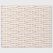 アイスクリーム&ロリーカラフルスクールフードかわいらし ラッピングペーパー (フラット)