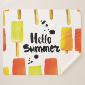 アイスクリーム：ヴィンテージ水彩 シェルパブランケット (正面(横))