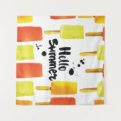 アイスクリーム：ヴィンテージ水彩 タペストリー (正面(横))