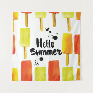 アイスクリーム：ヴィンテージ水彩 タペストリー