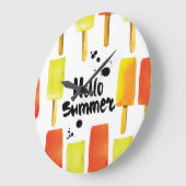 アイスクリーム：ヴィンテージ水彩 ラージ壁時計 (傾斜)