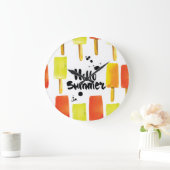 アイスクリーム：ヴィンテージ水彩 ラージ壁時計 (ホーム)