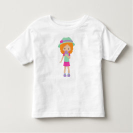 アイスクリーム、小さな女の子、オレンジの髪の女の子 トドラーTシャツ