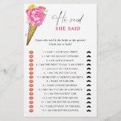 アイスクリーム – 彼は彼女はブライダルシャワーゲームと言った (正面)