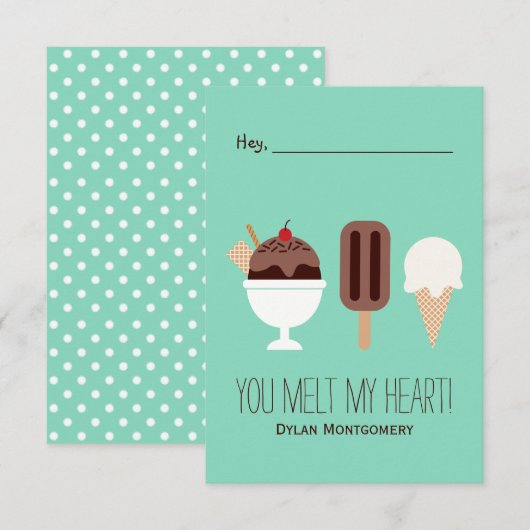 アイスクリーム 招待状 (正面/裏面)