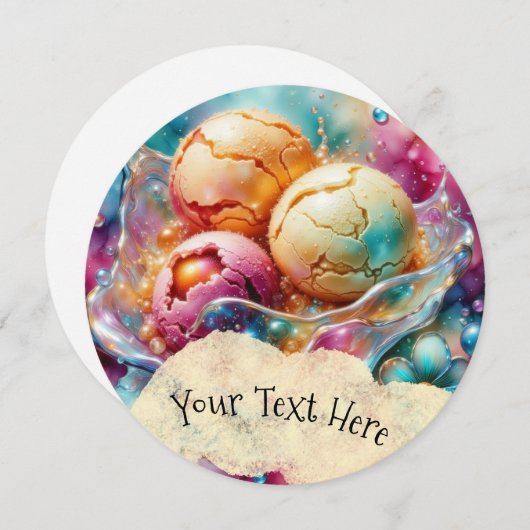 アイスクリーム 招待状 (正面/裏面)