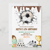 アイスクリーム 滴る サッカー 夏 誕生日 招待状 (正面)
