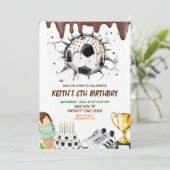 アイスクリーム 滴る サッカー 夏 誕生日 招待状 (スタンド正面)