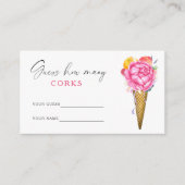 アイスクリーム - 瓶の栓がいくつあるか当ててみて! 結婚前のお祝いゲーム エンクロージャーカード (正面)