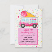 アイスクリーム、甘いお祝い誕生日パーティー招待状 招待状 (正面)