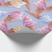 アイスクリーム。甘い柄 ラッピングペーパー (角)