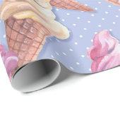 アイスクリーム。甘い柄 ラッピングペーパー (ロールコーナー)