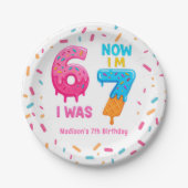 アイスクリーム ６７歳の誕生日 ペーパープレート (正面)