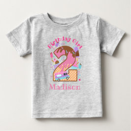 アイスクリーム 2歳の誕生日 幼児用Tシャツ ベビーTシャツ
