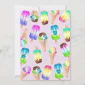 アイスクリーム | Popsicle |カラフル誕生日 招待状 (裏面)