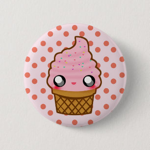 アイスクリームKawaiiGoods.Comのロゴ 缶バッジ