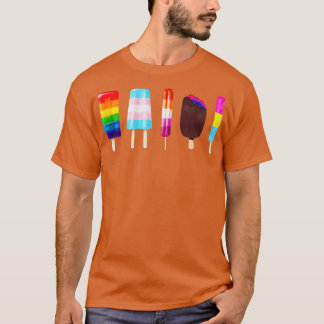 アイスクリームLGBTゲイプライドバイセクシュアルレズビアンレインボー Tシャツ