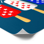 アイスクリームUSAフラグ花火独立記念日4日 ポスター (角)