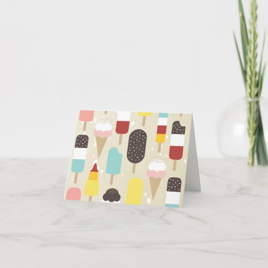 アイスクリー凍っていム&トリートサンキューノートカード サンキューカード (正面)