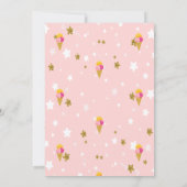 アイスクレームスターズピンクボウ赤ちゃんシャワー 招待状 (裏面)