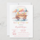 アイスクレ点々のあるームベビーシャワー 招待状 (正面)