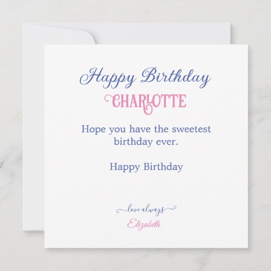 アイスクールクリームをテーマにした子供の誕生日ケーキ カード (裏面)