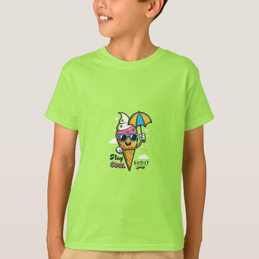 アイスクールクリームコーンキャラクター Tシャツ (正面)