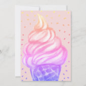 アイスクールクリームコーンピンクバースデーパーティー 招待状 (裏面)