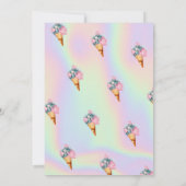 アイスクールクリームサボテンのホログラフィック誕生日 招待状 (裏面)