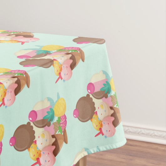 アイスクールクリームパターン水平 テーブルクロス (インサイチュ)