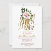 アイスクールクリームフラワーストライプの誕生日 招待状 (正面)