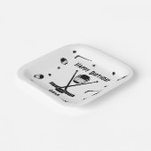 アイスクールホッケーブラック&ホワイト誕生日パーティー ペーパープレート (傾斜あり)