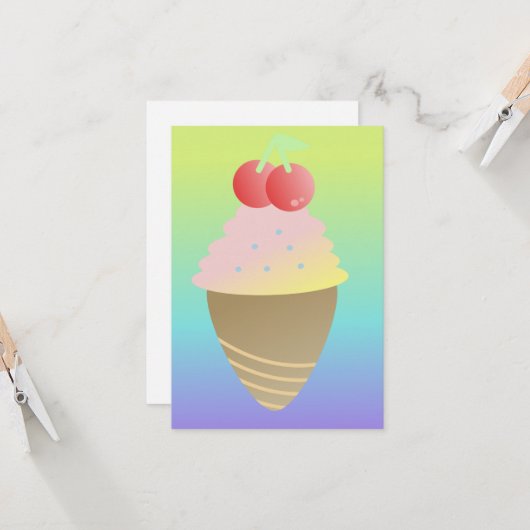 アイスグラデーションクリームツーさくらんぼトッピング カード (正面/裏面インサイチュ)