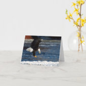 アイスグリーティングに着陸するハゲ鷲 カード (黄色い花)