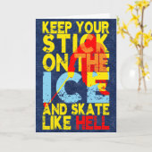 アイスグリーティングカードのホッケースティック カード (黄色い花)