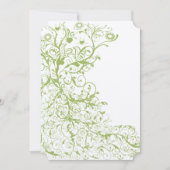 アイスグリーンアジサイの上の鳥と渦巻結婚き 招待状 (正面)